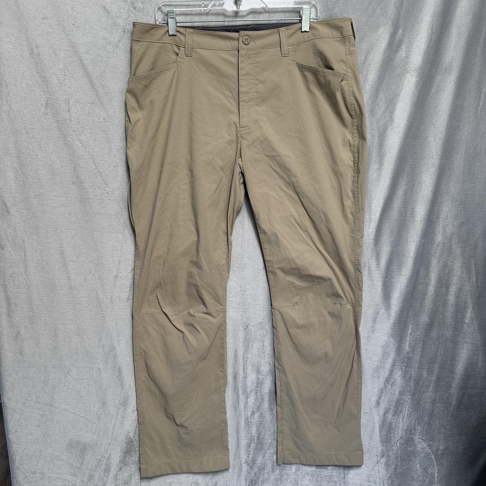 Eddie Bauer Pants Mens 38x30 Tan Stretch Hiking Outdoor Travel Nylon Casual